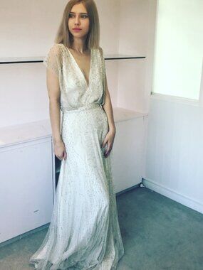 Jenny Packham Ivory Beaded V-Neck Wedding Dress